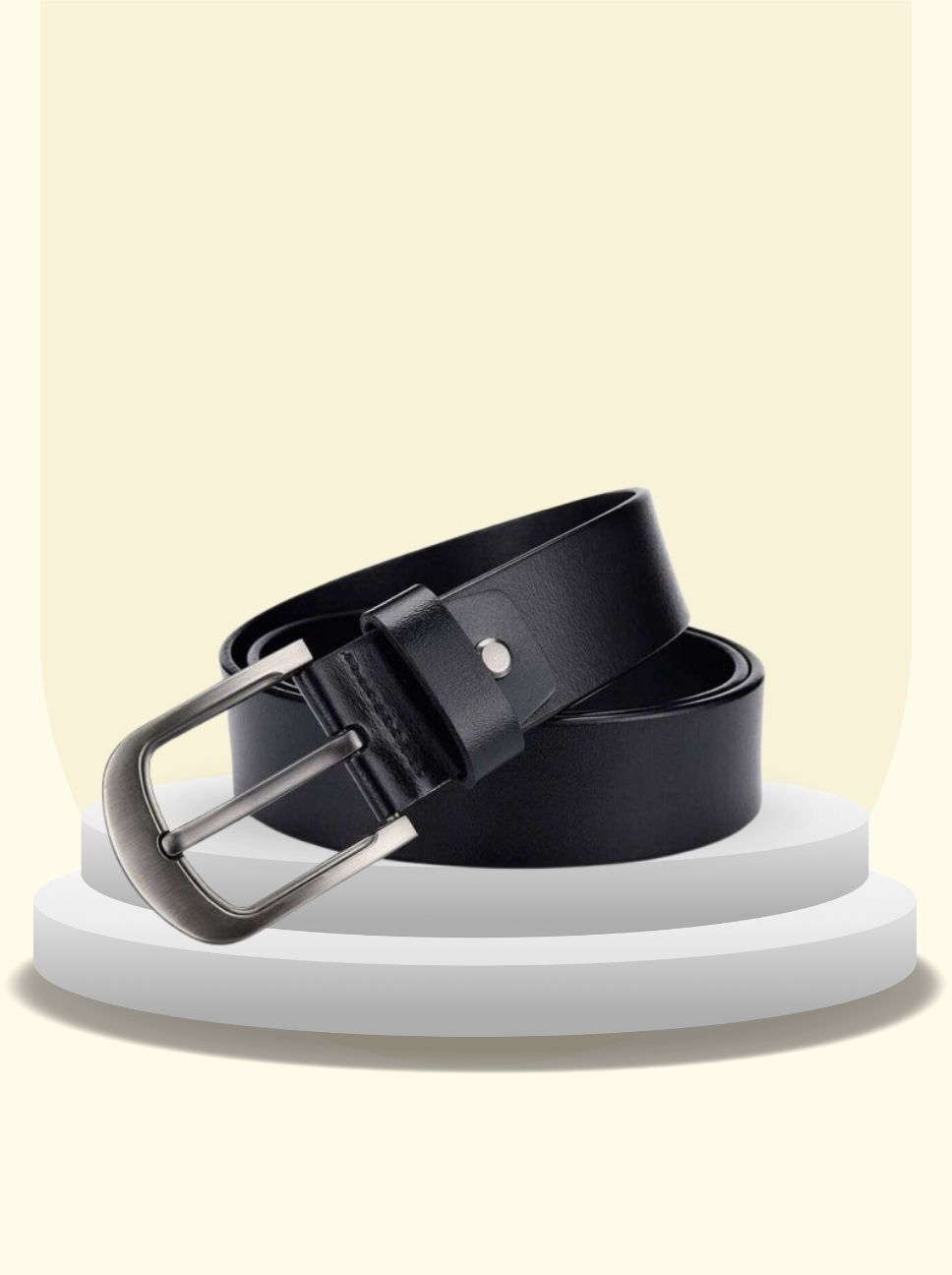 Black Formal Leather Belt For Men's