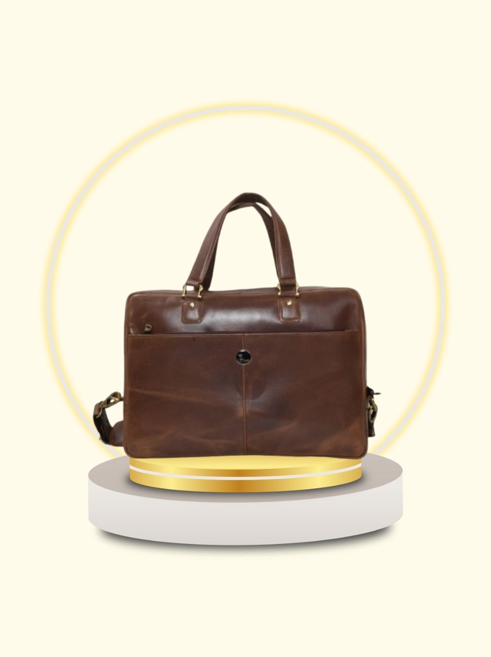 Tan Messenger Laptop Bag    