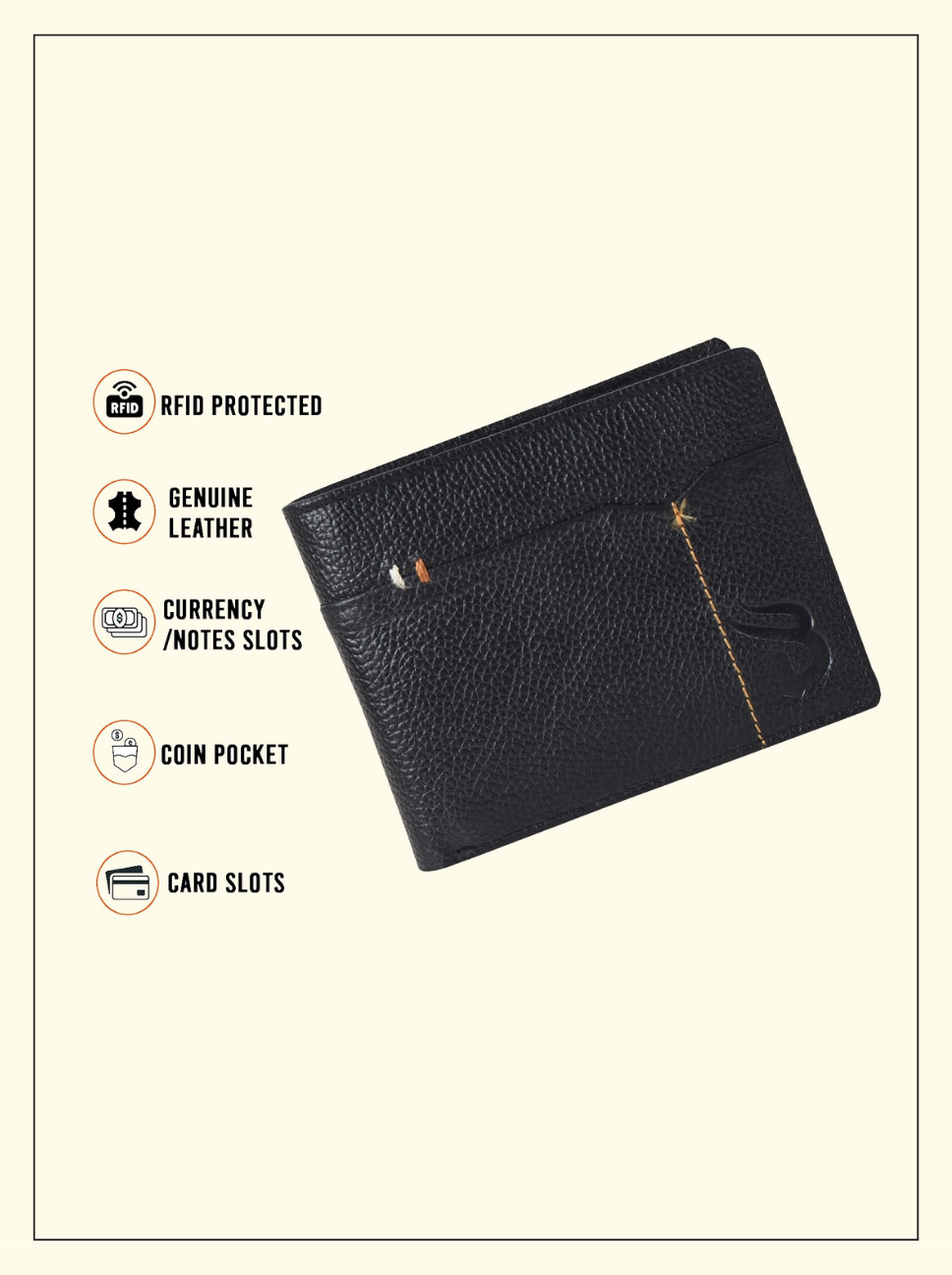 BLACK WALLET FOR MEN