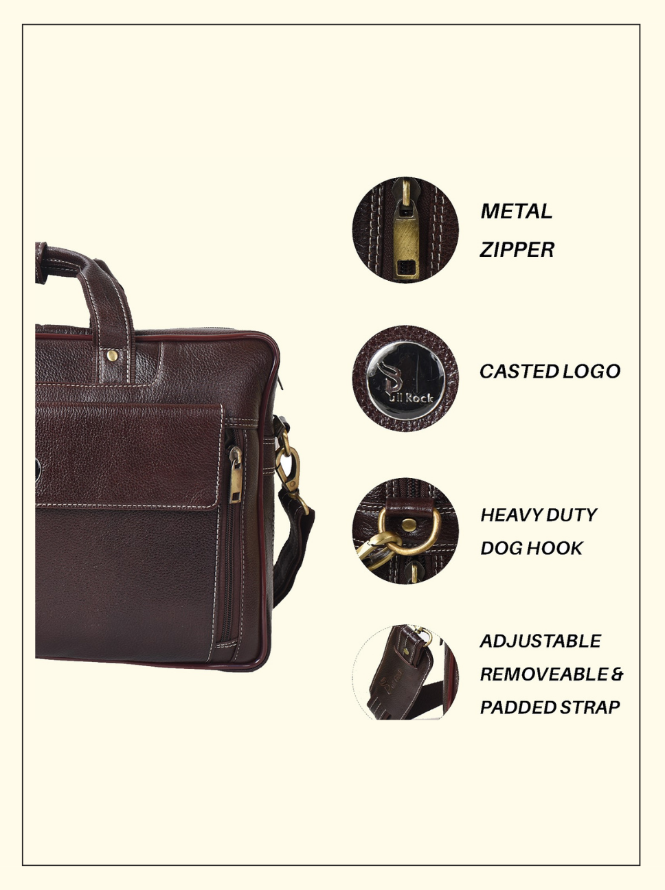 BROWN MESSENGER LAPTOP BAG