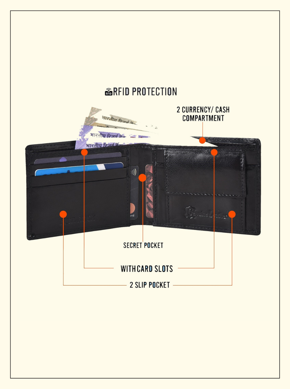 CROCO EFFECT LEATHER WALLET FOR MEN