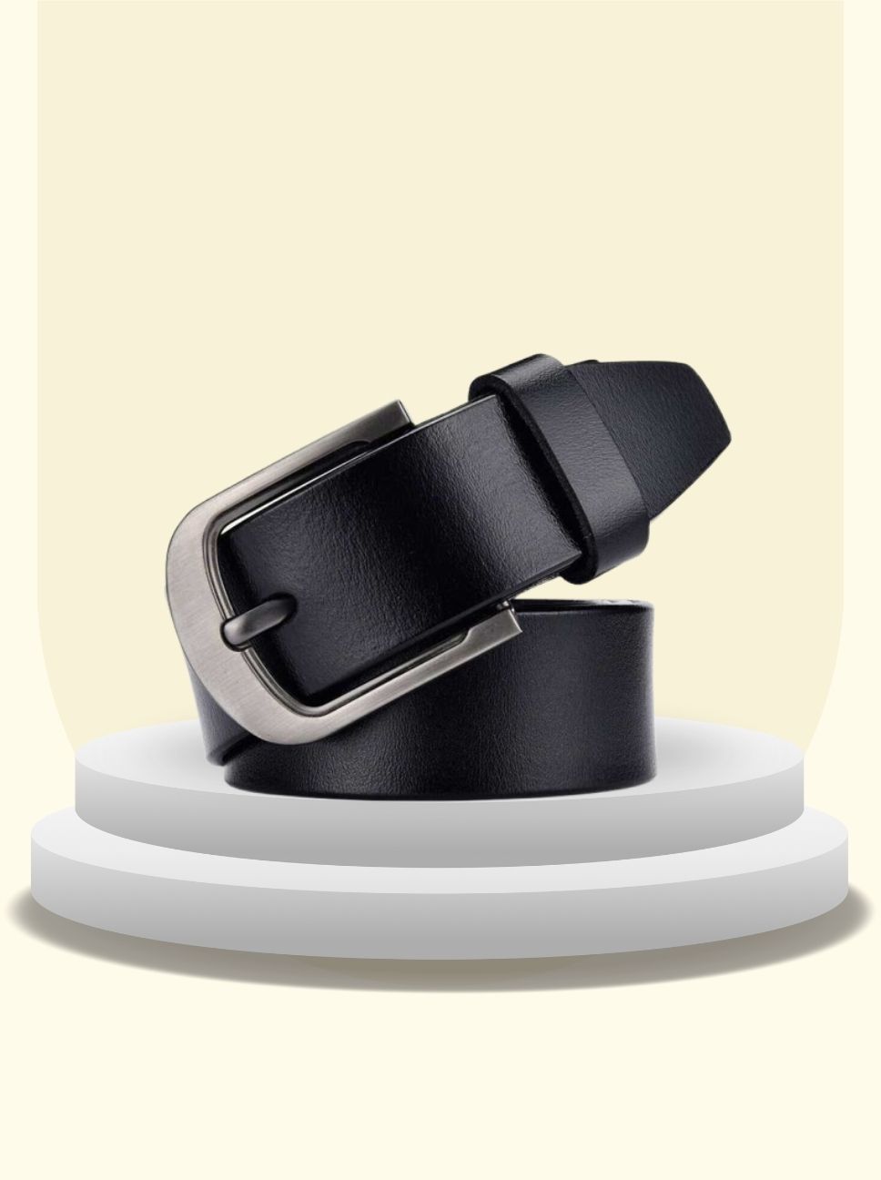 BLACK FORMAL LEATHER BELT FOR MEN'S