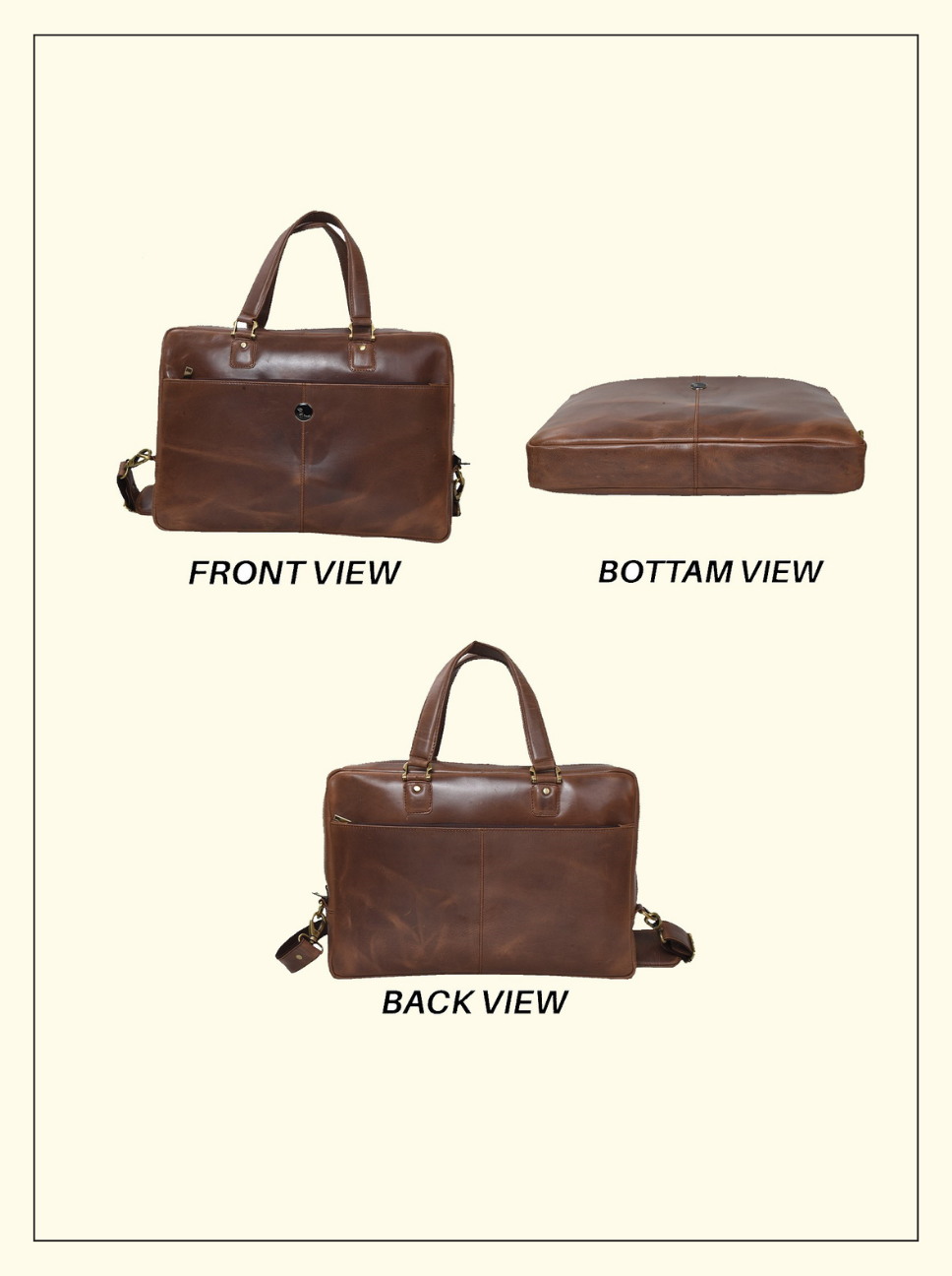 TAN MESSENGER LAPTOP BAG