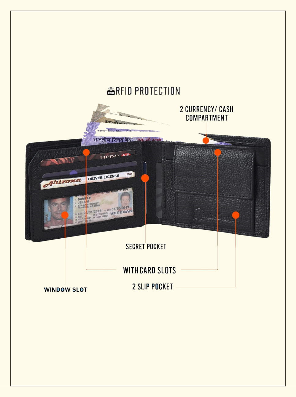 BLACK WALLET FOR MEN