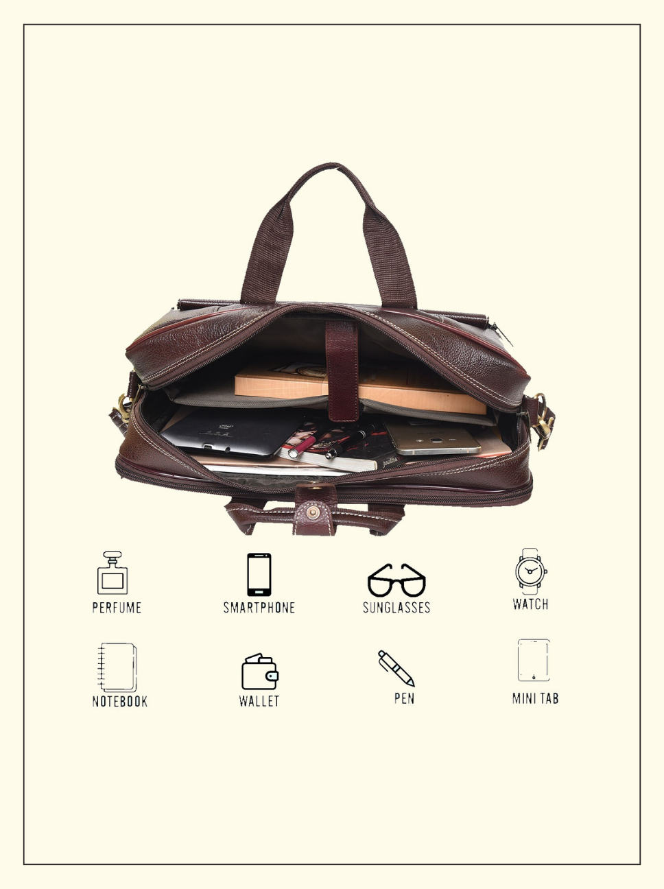 BROWN MESSENGER LAPTOP BAG