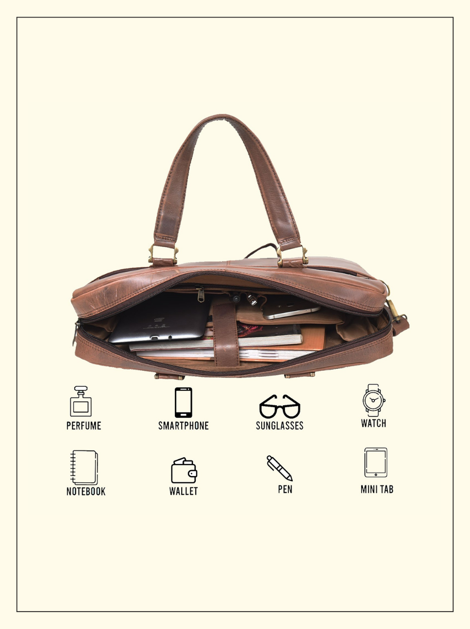 TAN MESSENGER LAPTOP BAG