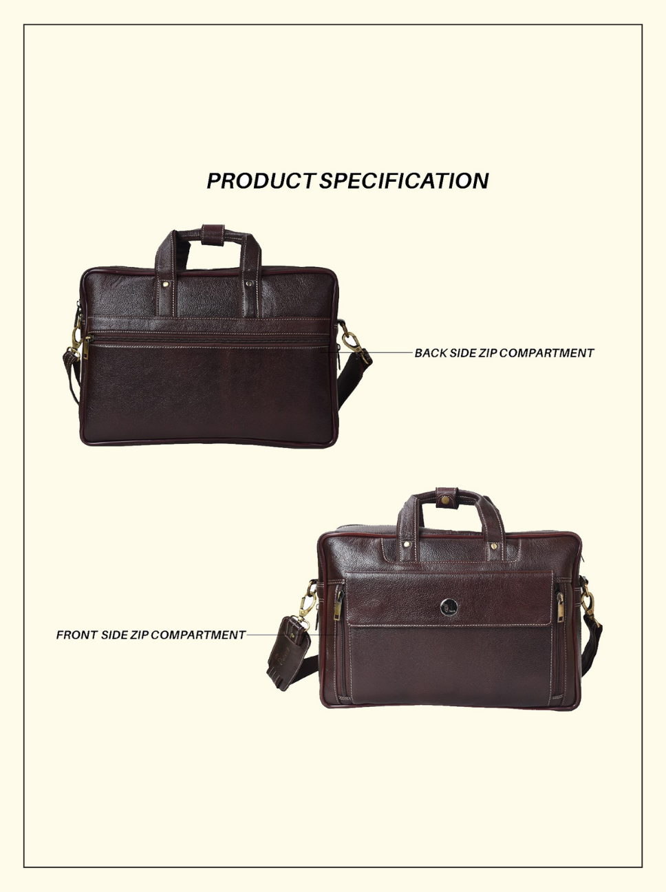 BROWN MESSENGER LAPTOP BAG