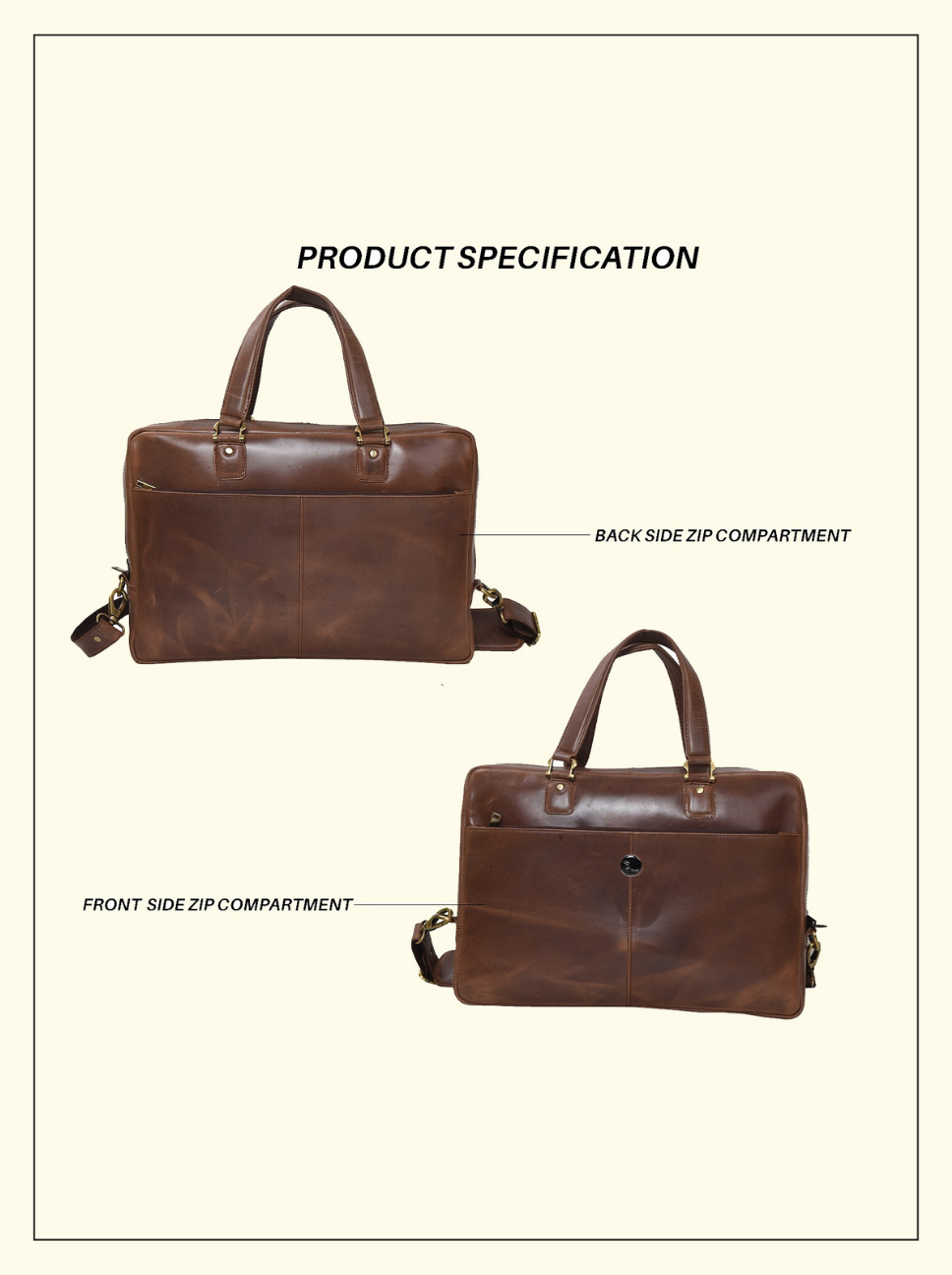 TAN MESSENGER LAPTOP BAG
